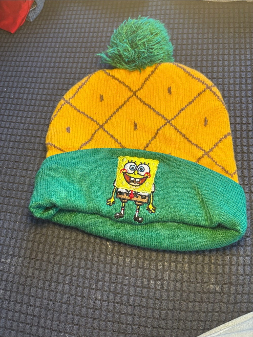 SpongeBob Pineapple Pom Beanie - Yellow & Green
